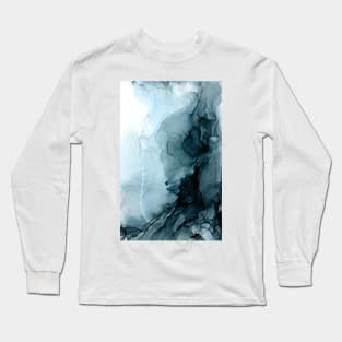 Blue Tides Abstract Ocean Flow Painting Long Sleeve T-Shirt